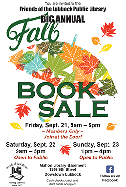 2018 Fall Book Sale poster